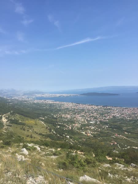 Malacka Lookout, near Kastela, offers breathtaking panoramic views of the surrounding landscape, including the village and the mesmerizing Adriatic Sea.